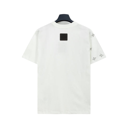 Camiseta de manga corta con estampado degradado de avioneta.