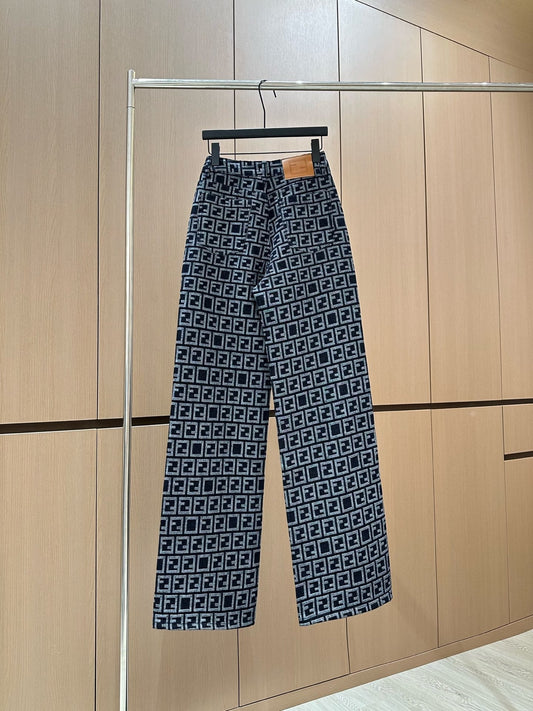 2025 New Lettering Jacquard Jeans