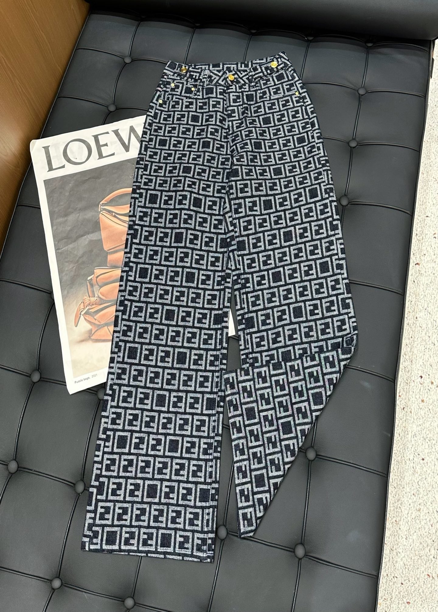 2025 New Lettering Jacquard Jeans