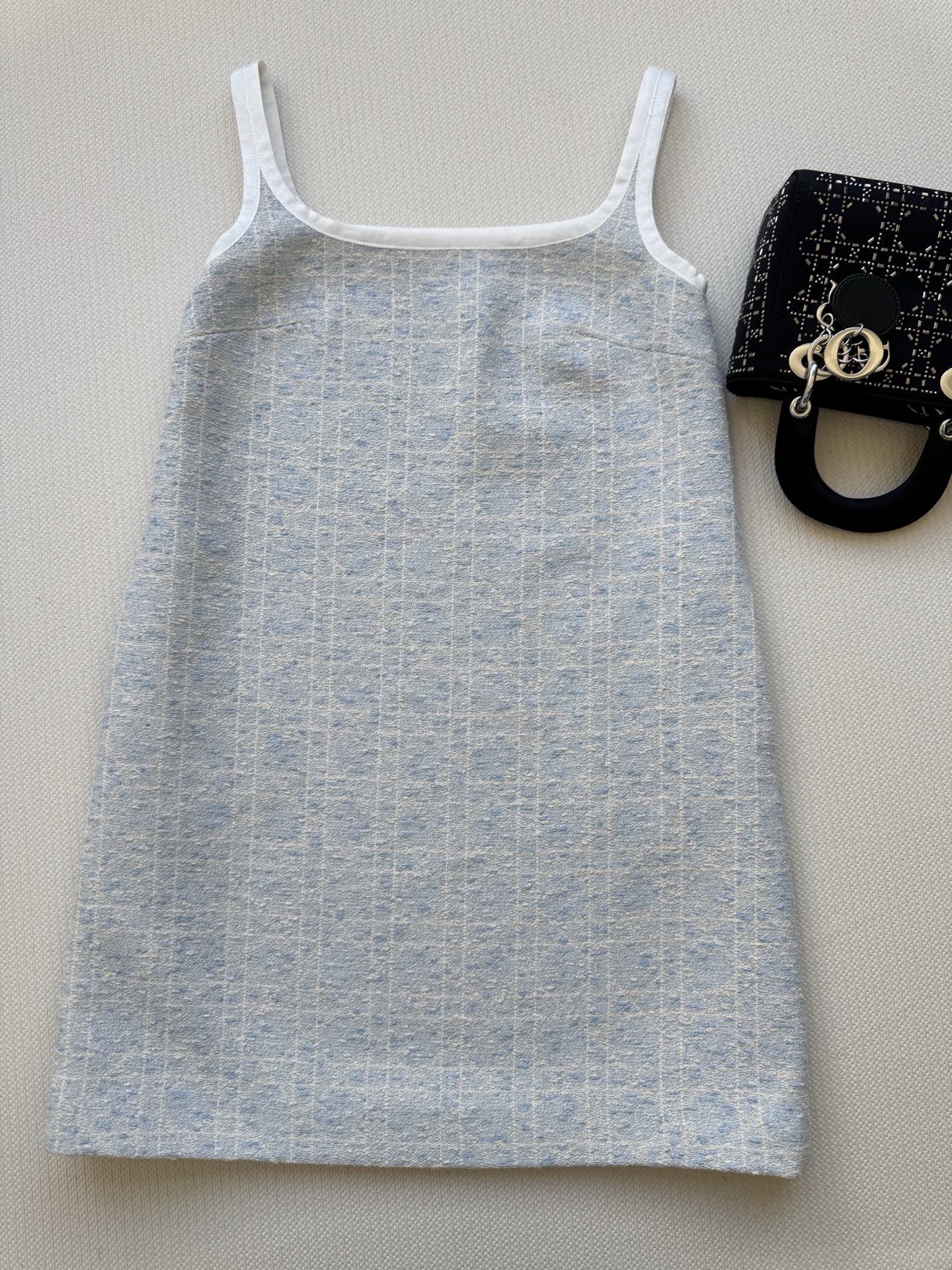 New limited edition glacier blue Princess Diana rattan check slip dress.