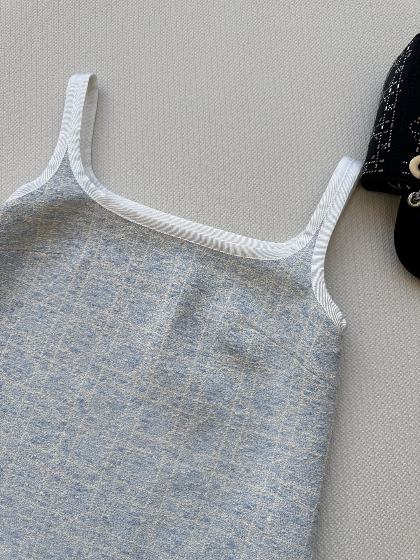 New limited edition glacier blue Princess Diana rattan check slip dress.