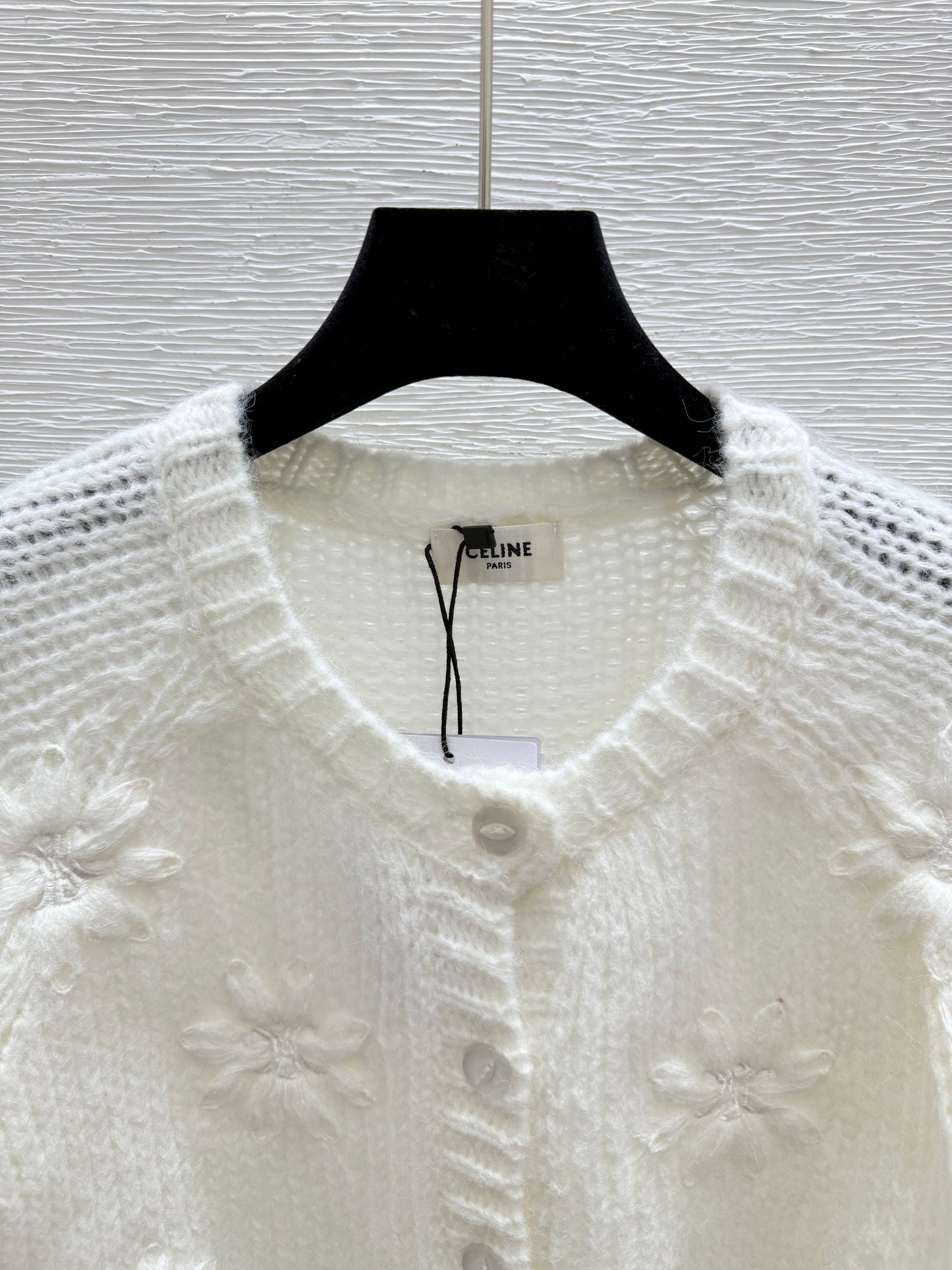 New Early Autumn 3D Floral Letter Embroidery Knitted Long Sleeve Cardigan