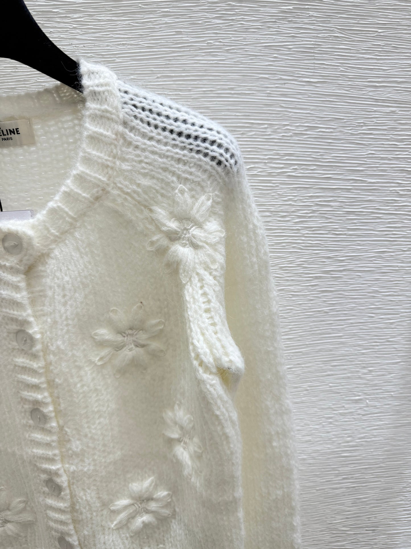 New Early Autumn 3D Floral Letter Embroidery Knitted Long Sleeve Cardigan