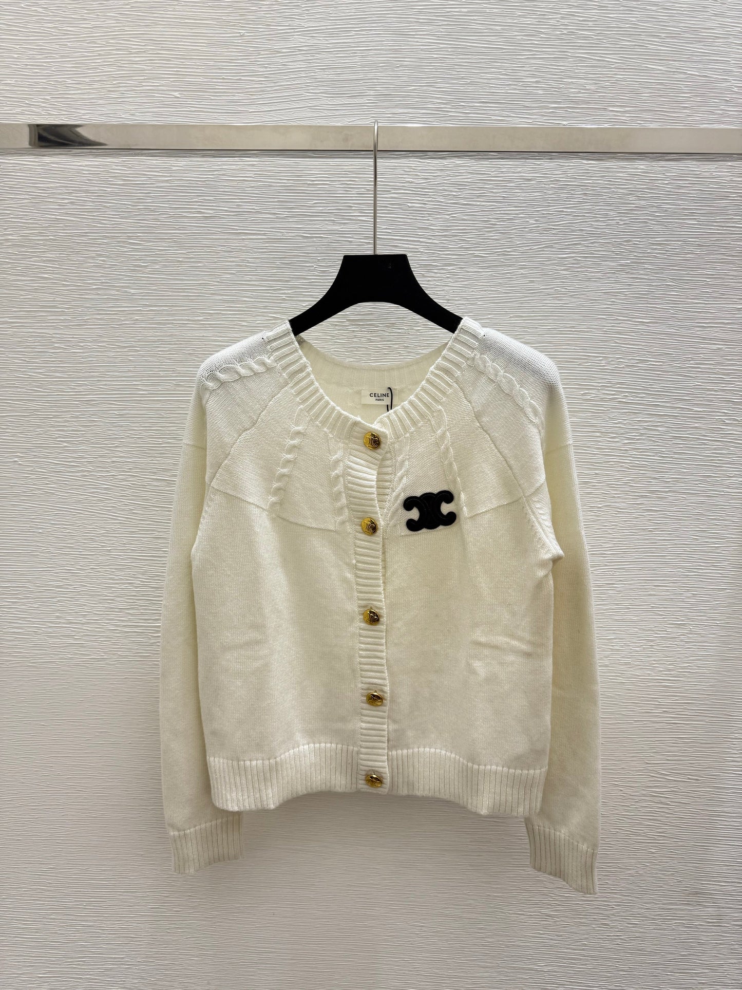 New Early Autumn Solid Color Simple Round Neck Knitted Long Sleeve Cardigan