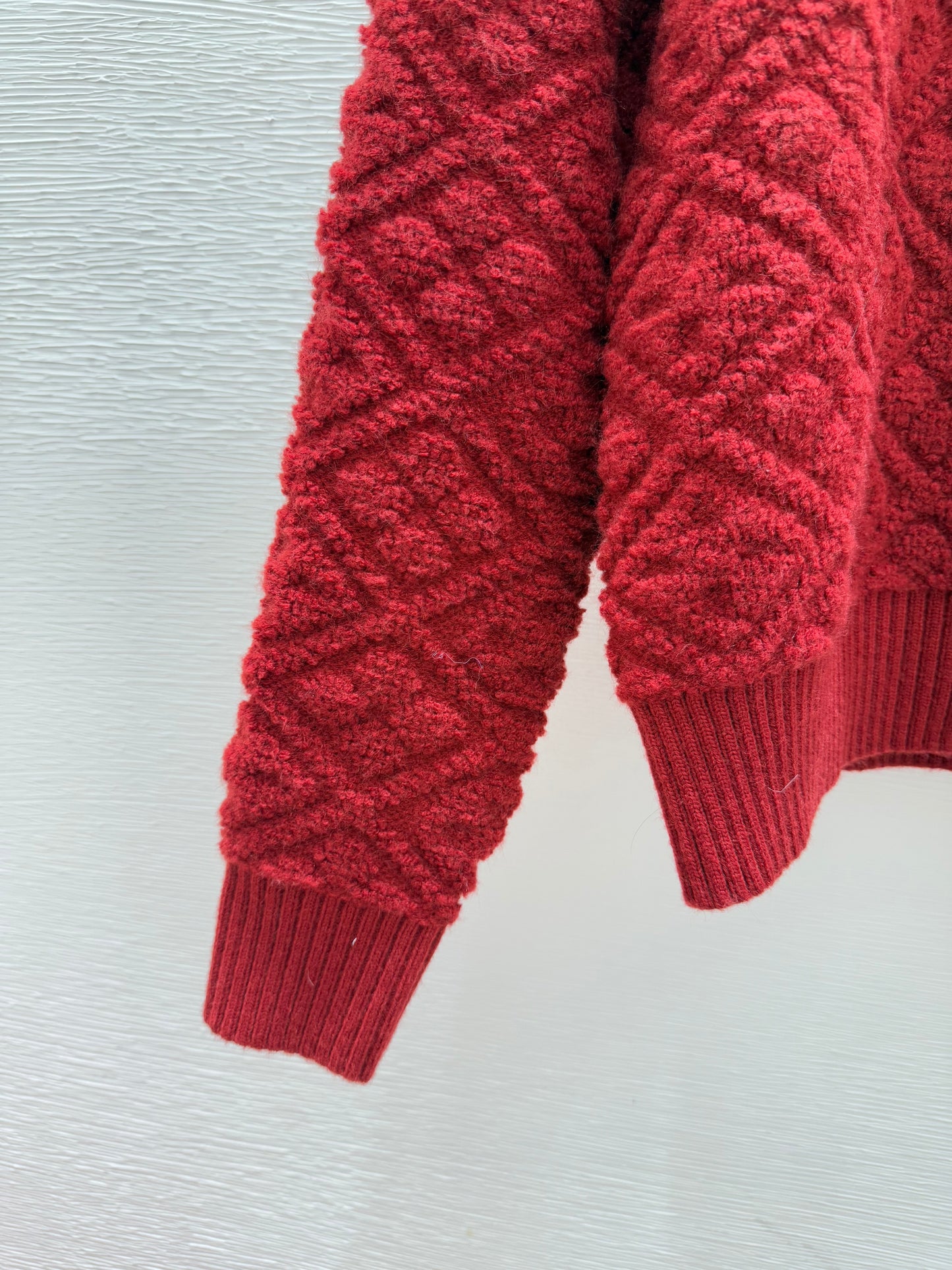 🎄Xmas🎄25FW New Red collared knit long-sleeved cardigan