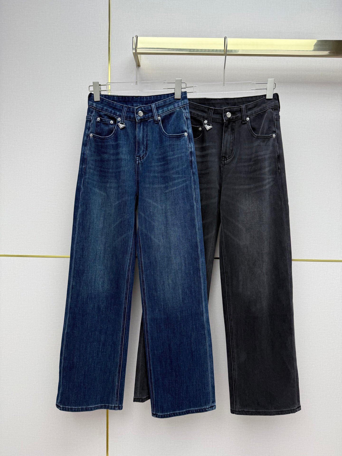 Gradient straight-leg jeans
