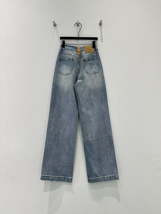 26SS NEW coffee logo custom embossed jeans