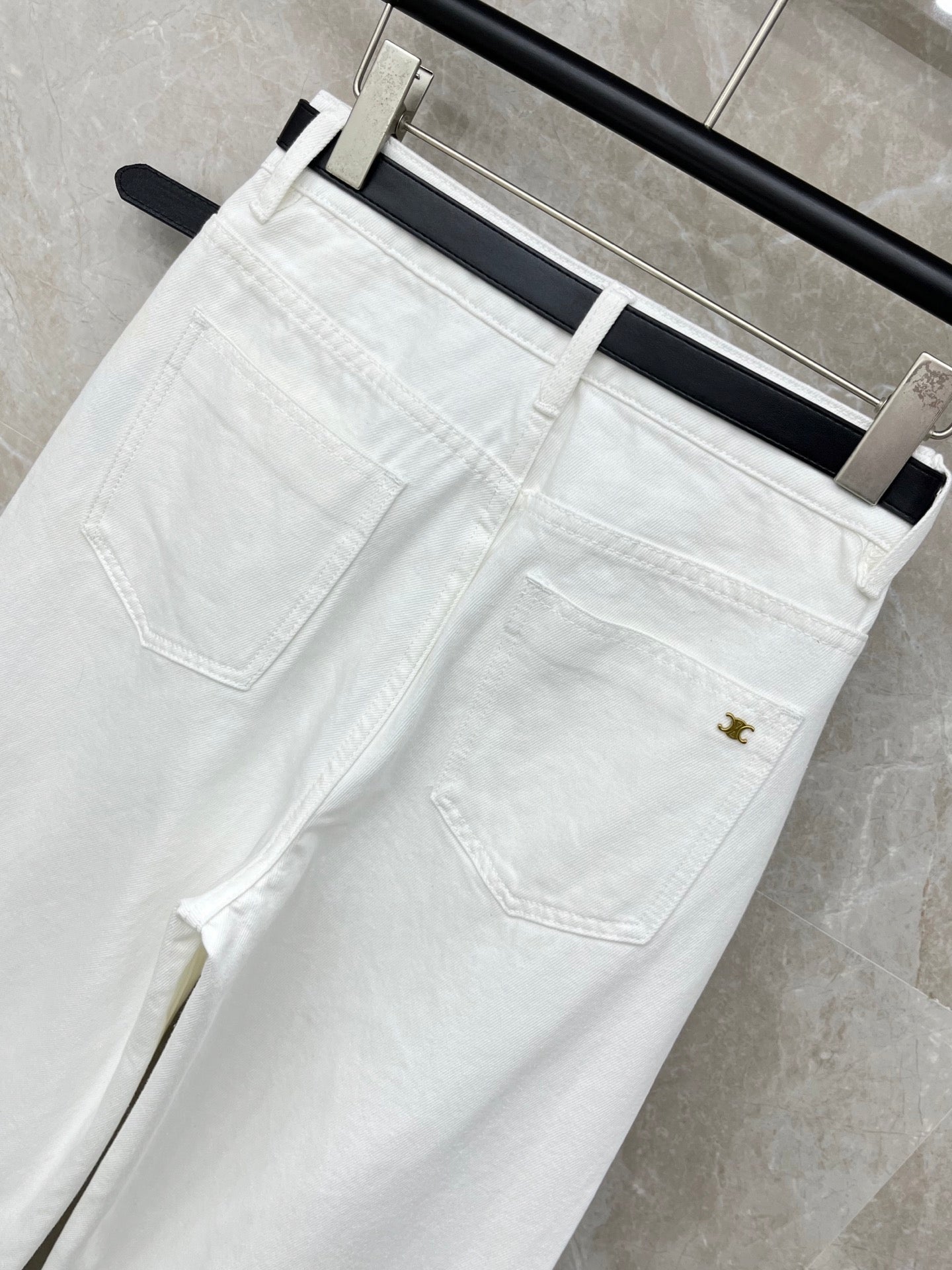 26SS NEW Cream White Vintage Wide Leg Jeans