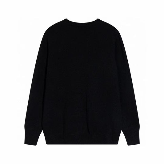 knitted jacquard long embroidered sweater