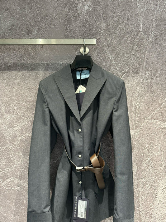 Traje de lana peinada gris de primera calidad