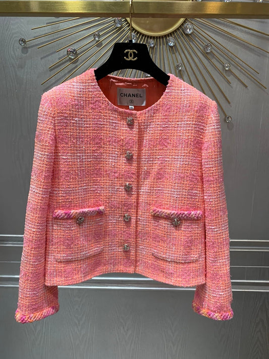Chaqueta a cuadros color rojo sandía