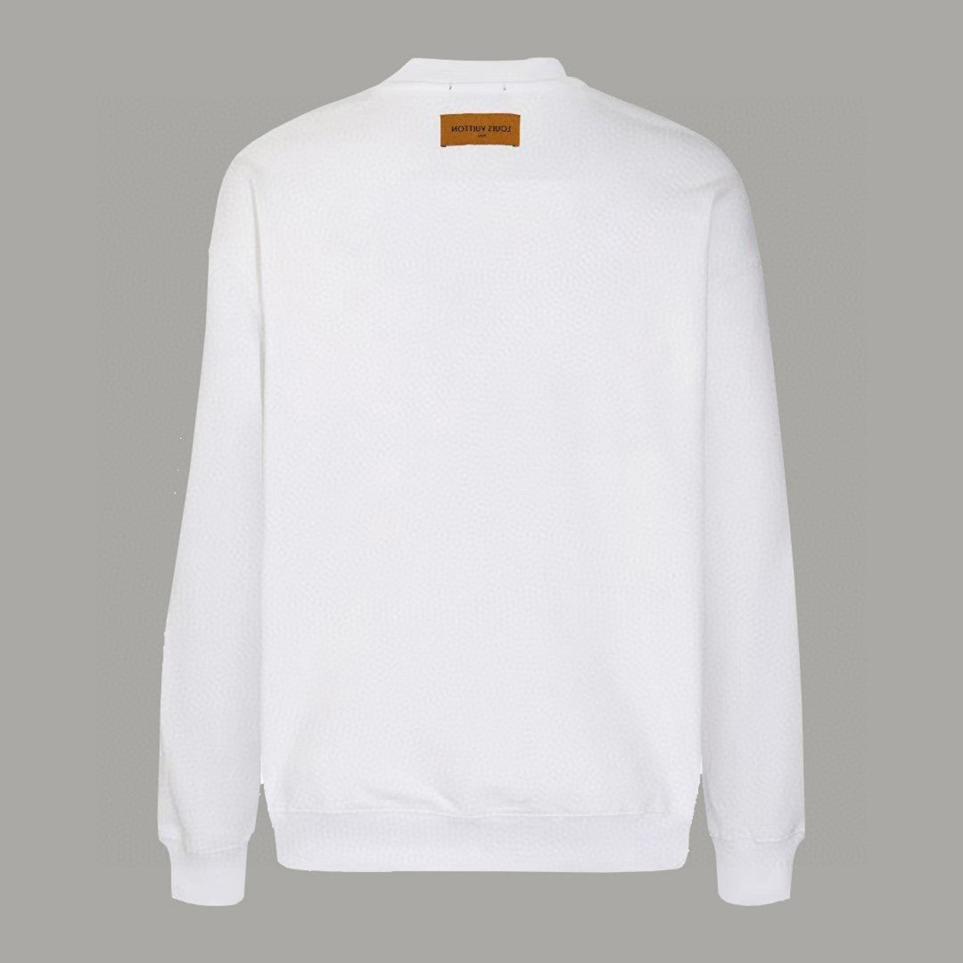 Neuer bedruckter Rundhals-Pullover für Herbst und Winter