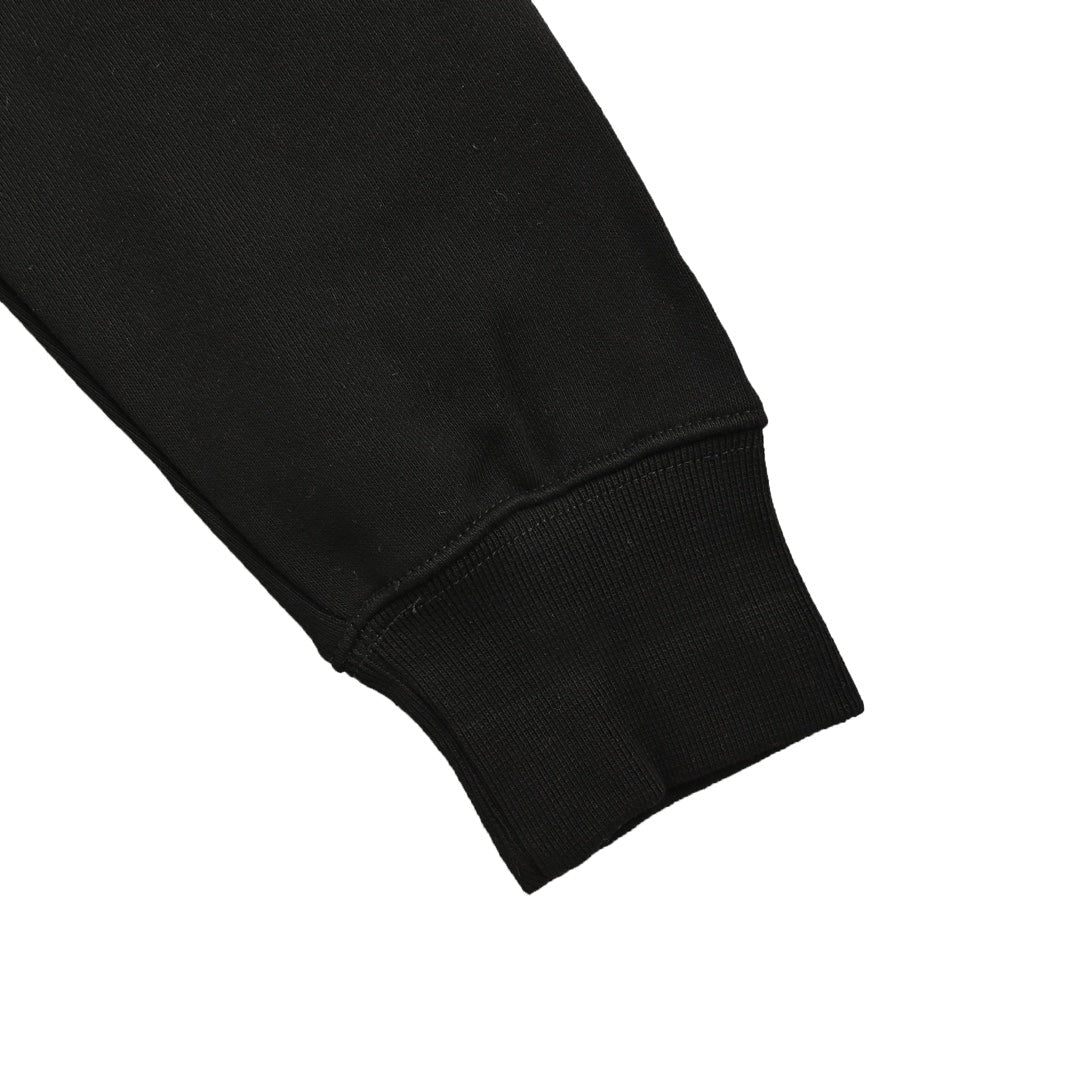 Sudadera con capucha desmontable y estampado de pintalabios en las mangas.