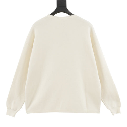 Jacquard pocket knitted sweater