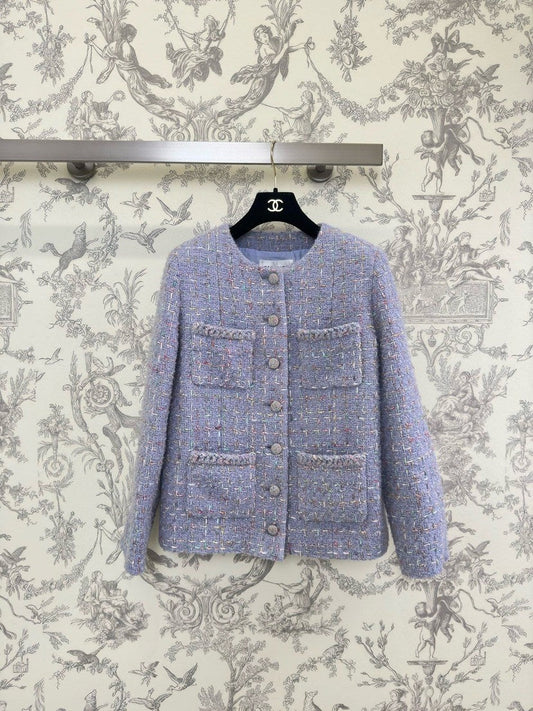 Elegante, luxuriöse Tweedjacke im Chanel-Stil für Damen