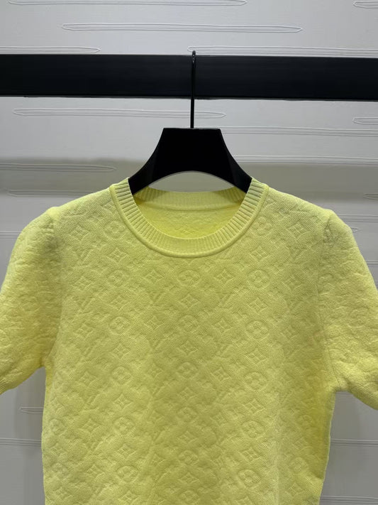 Monogram logo knitted short sleeves