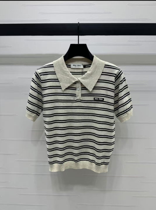 New spring and summer knitted round neck short sleeves