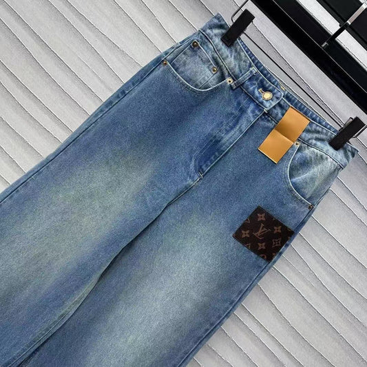 Jeanshose aus Lederimitat