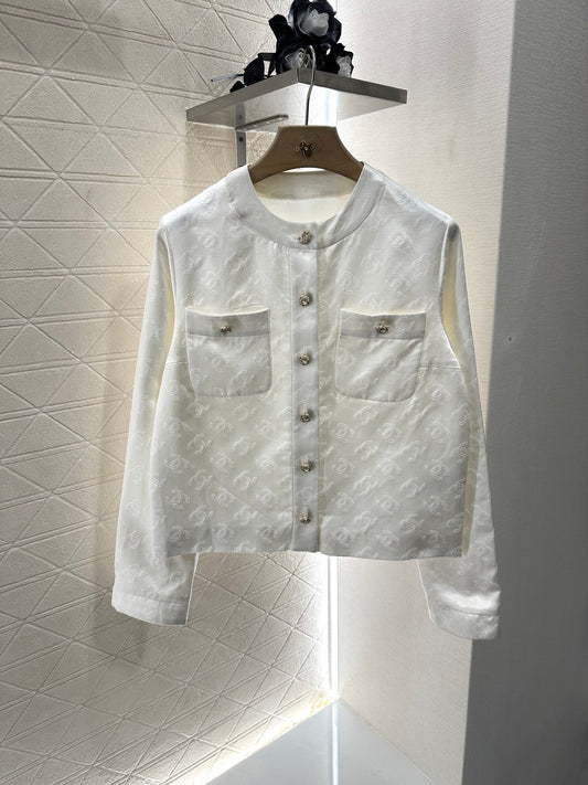 Neuheiten 2025: Seiden-Baumwoll-Jacquard-Jacke