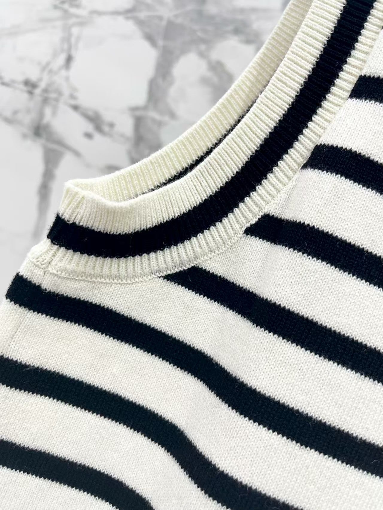 Spring/Summer French Style Striped Sleeveless Tank Top