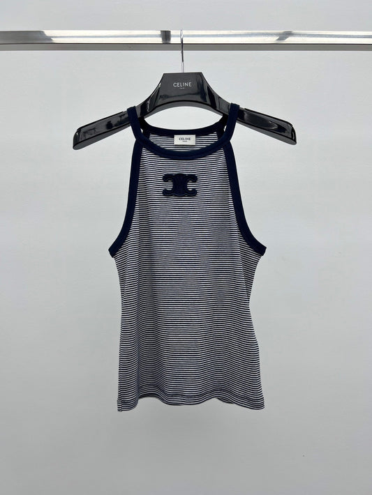 pinstriped undershirt