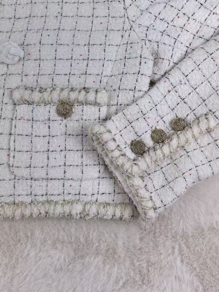 Plaid white coat
