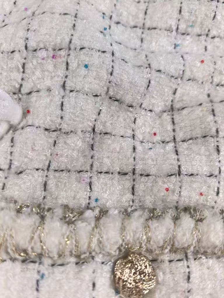 Plaid white coat