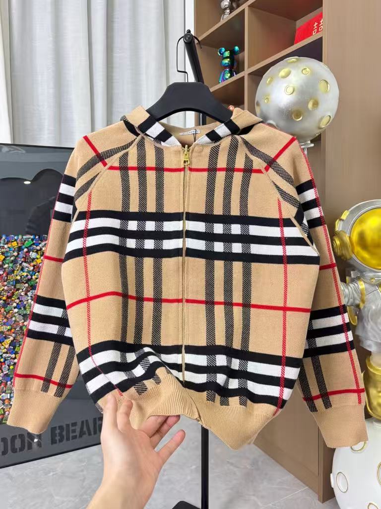 Double-Faced Wool Plaid Knit Jacket