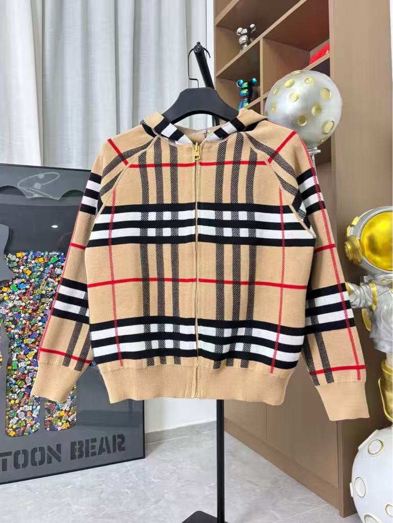 Double-Faced Wool Plaid Knit Jacket