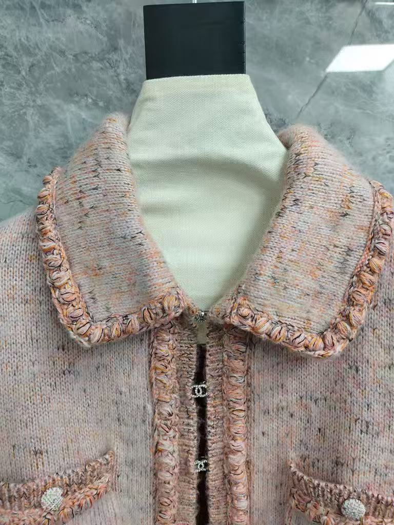 Pink Diamond-Button Cardigan