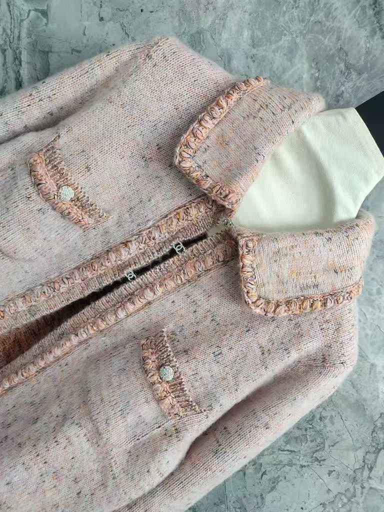 Pink Diamond-Button Cardigan