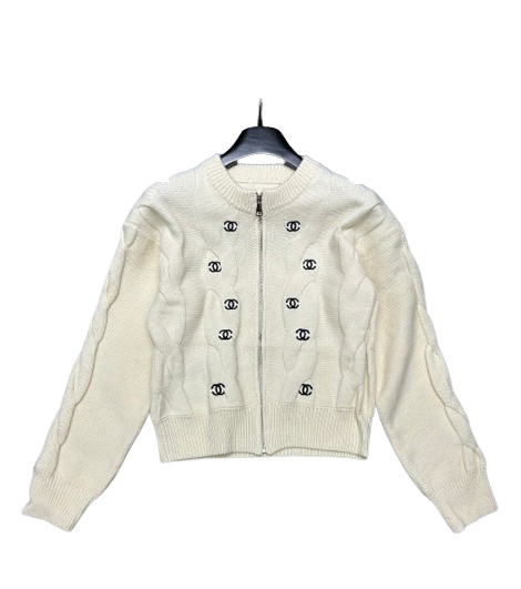 Zippered cardigan sweater