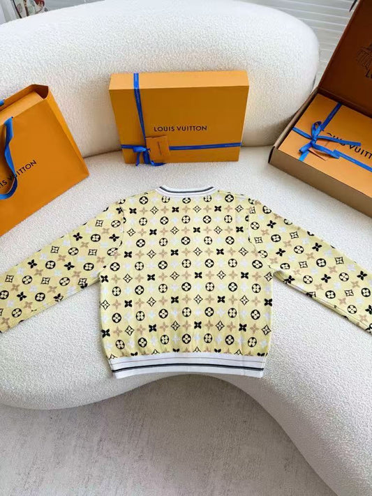 Cárdigan amarillo con estampado de Temperament