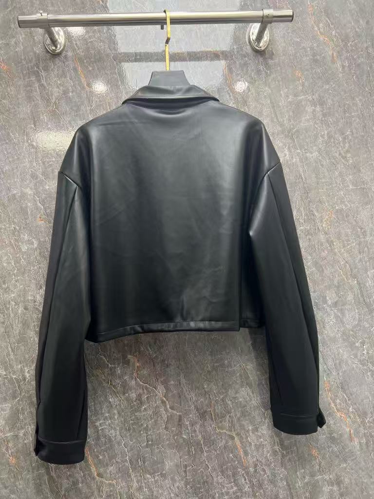 New zippered leather jacket