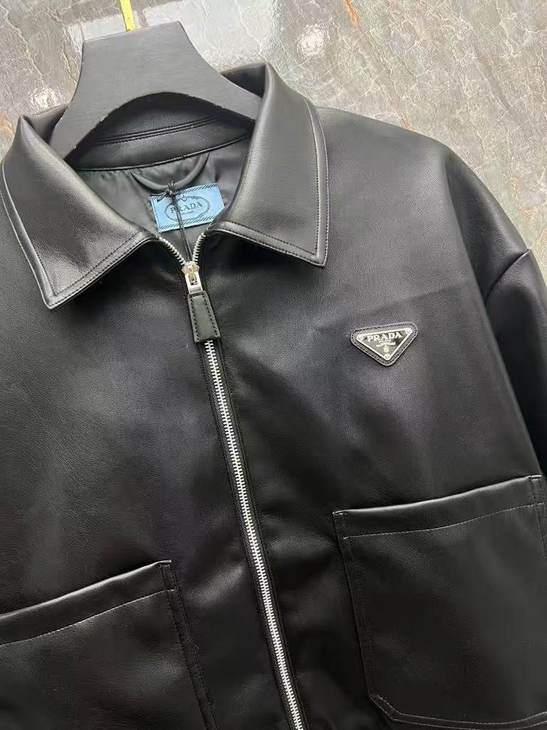 New zippered leather jacket