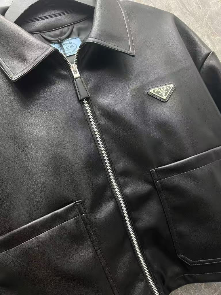 New zippered leather jacket