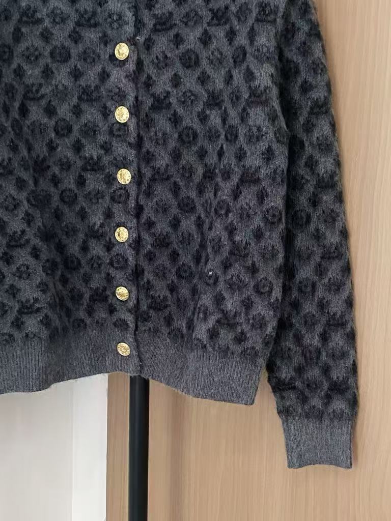 Simple monogram mohair cardigan