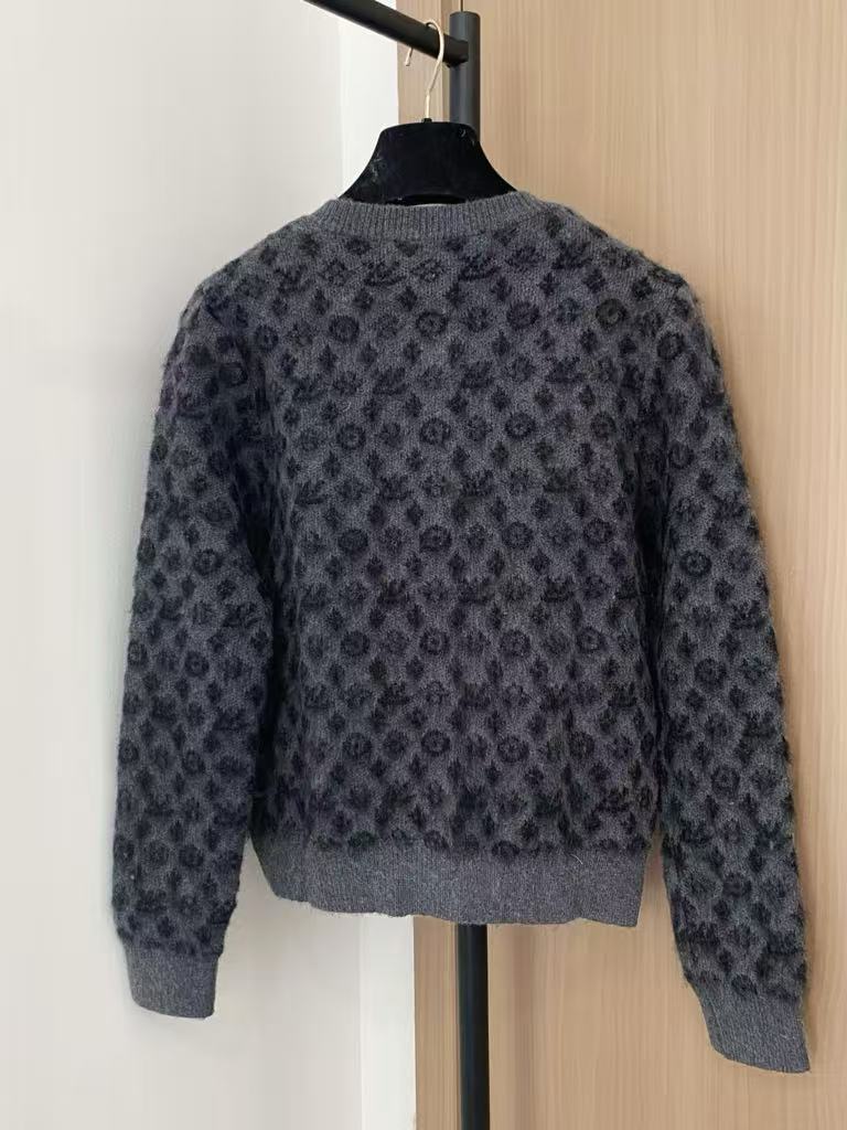 Simple monogram mohair cardigan