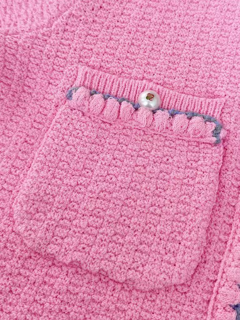 New one-button doll collar knitted cardigan
