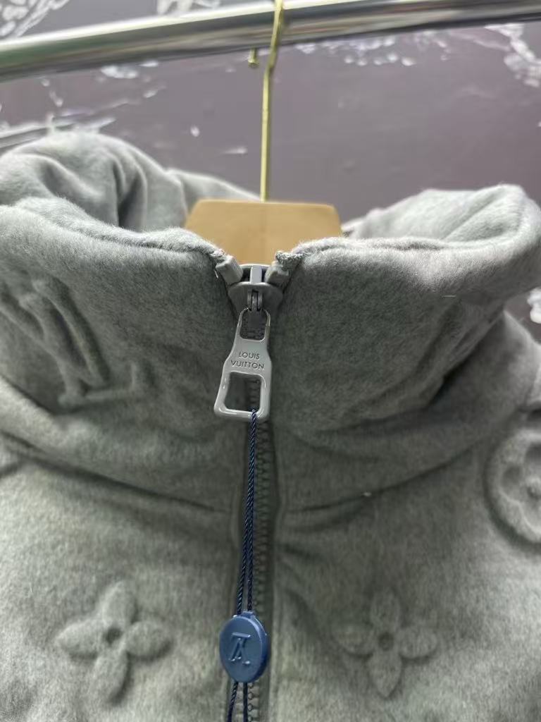 Full-print embossed down jacket, white goose down jacket, loose coat