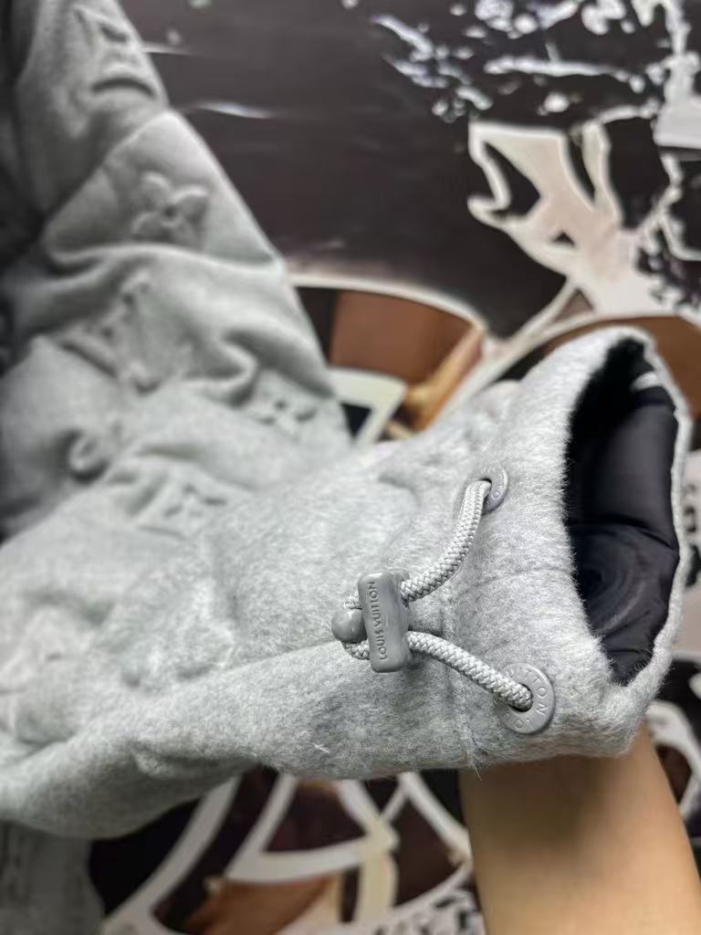 Full-print embossed down jacket, white goose down jacket, loose coat