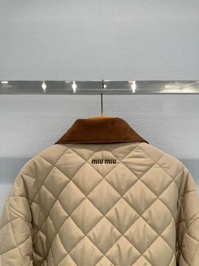 Contrast-Pattern Lapel Short Cotton Jacket