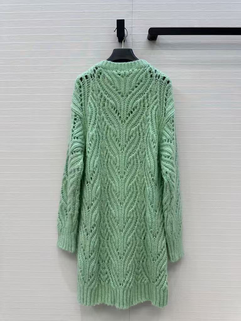 Bow-knot mohair knit sweater dress