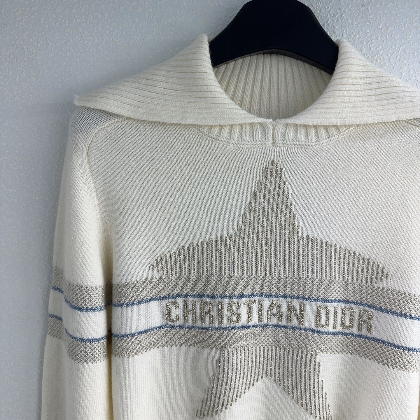 CD striped five-pointed star pullover sweater