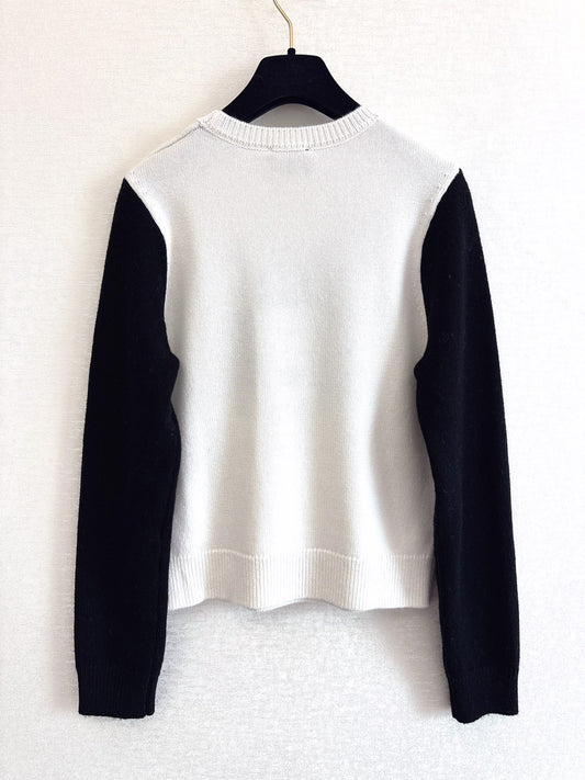 25FW fawn jacquard round neck knitted long sleeves