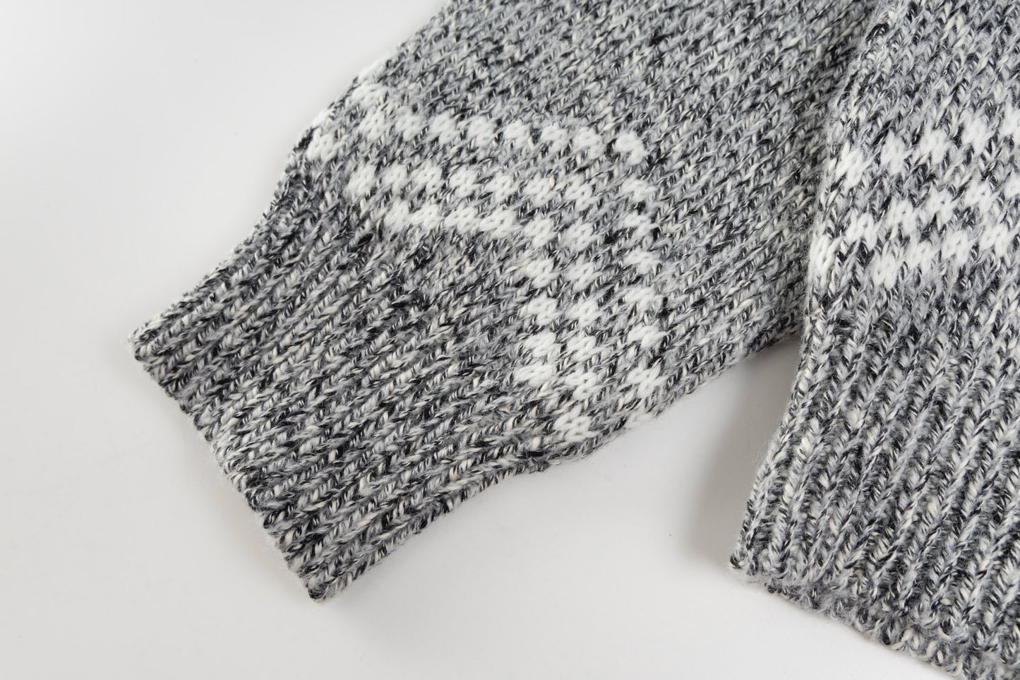 25FW gray fishing turtleneck zipper knitted cardigan