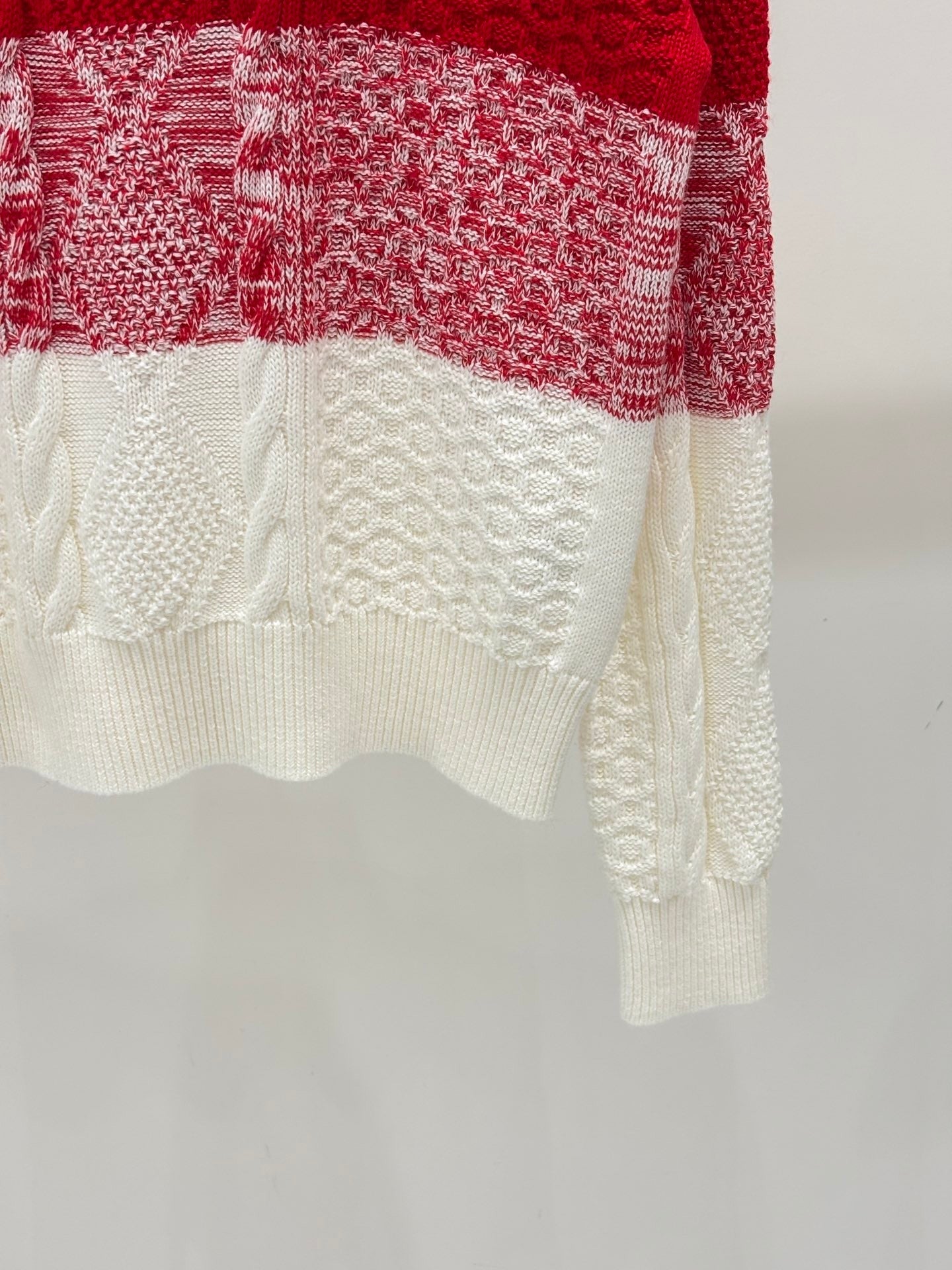 25FW New Red Patchwork Sweater