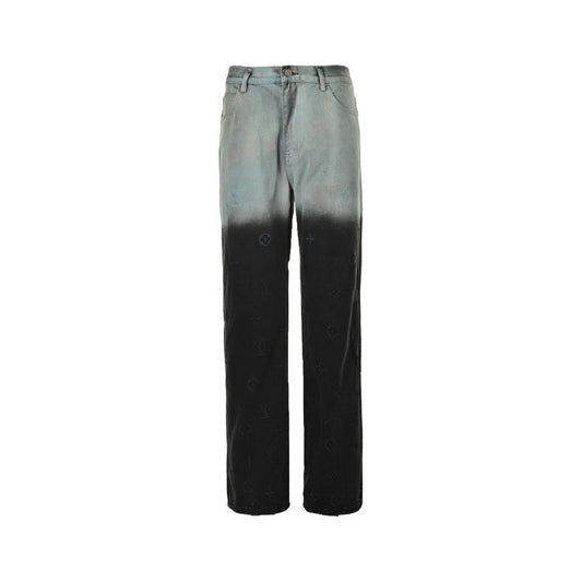 24Fw Jeans mit Blumenstickerei und Farbverlaufswaschung