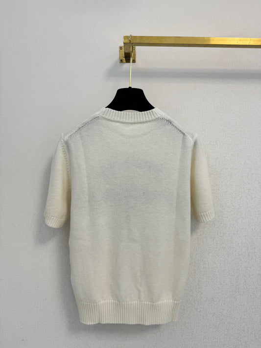 Butterfly Knitted Short Sleeve Shirt