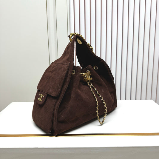 🔥HOT🔥25C popular frosted cowhide diamond pattern chain hobo armpit bag